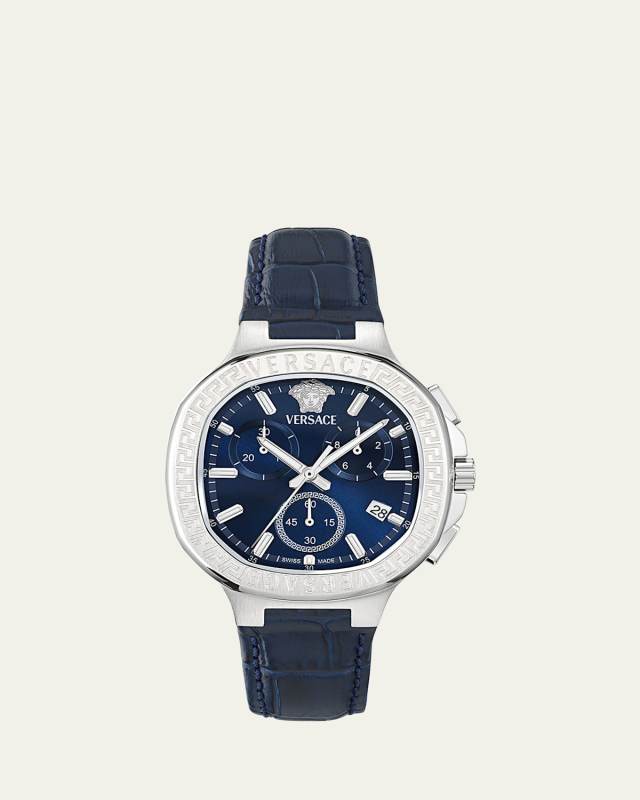 V-Chrono Square 40mm Stainless Steel Leather Watch